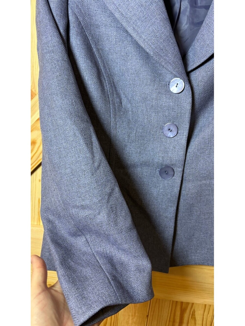 Le Suit Purple Herringbone Blazer Women's Size 10 - Picture 3 of 8